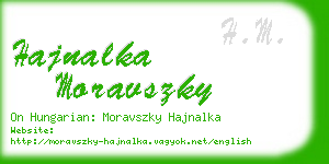 hajnalka moravszky business card